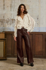 Atlanty - Pantalon large en cuir