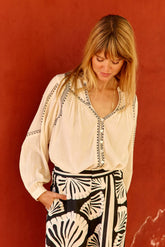 Blanka - Blouse droite à broderies