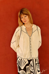 Blanka - Blouse droite à broderies