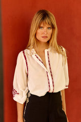 Braya - Blouse droite à broderies