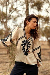 Brez - Blouse droite à broderies