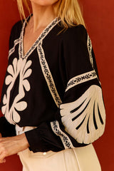 Brez - Blouse droite à broderies