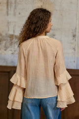 Brieta - Blouse à manches volantées