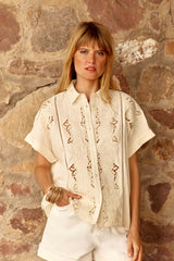 Cheryl - Chemisier à broderies ajourées