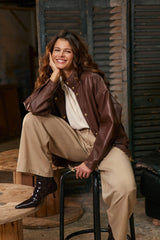 Floy - Veste en cuir oversize