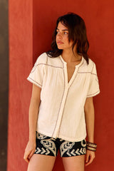 Toan - Blouse évasée à broderies