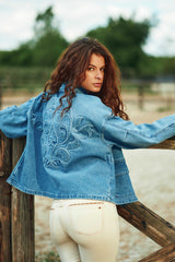 Velmo - Veste en jean brodée