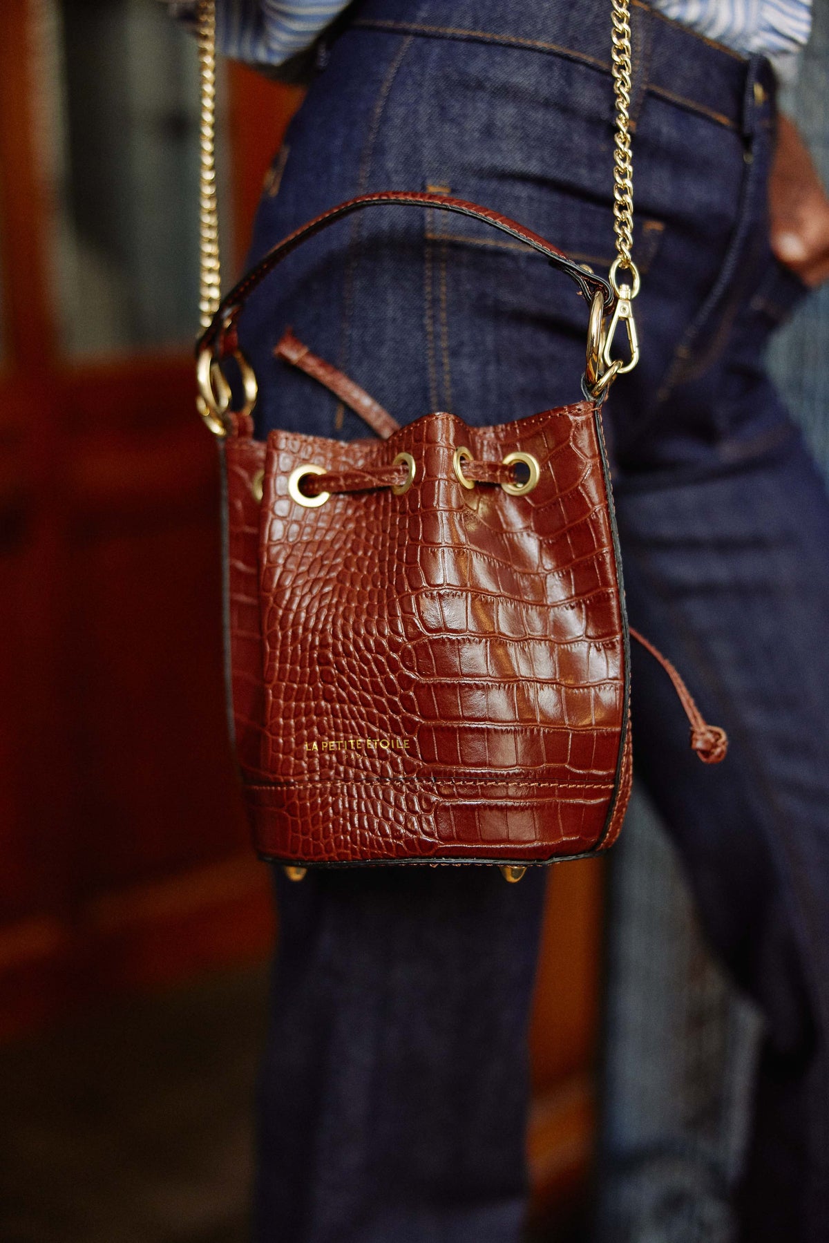 Aimmy - Sac cuir effet croco