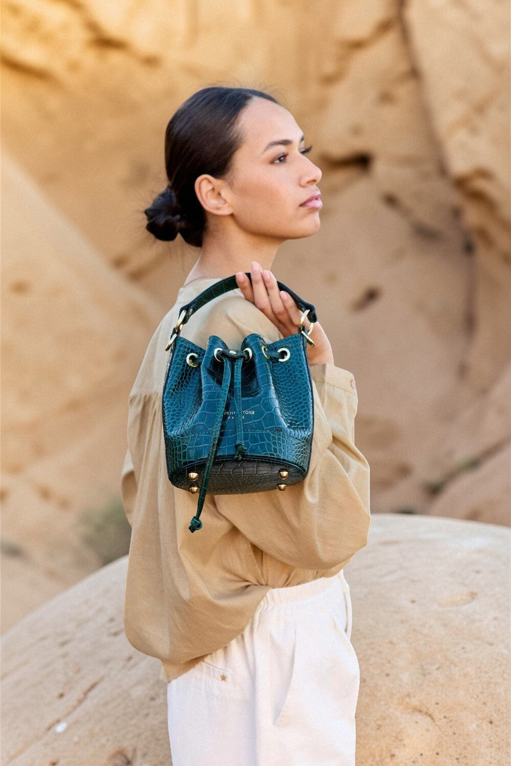 Aimmy - Sac cuir effet croco