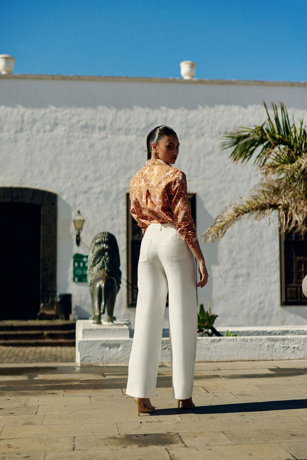 Atlanty - Pantalon large en lin