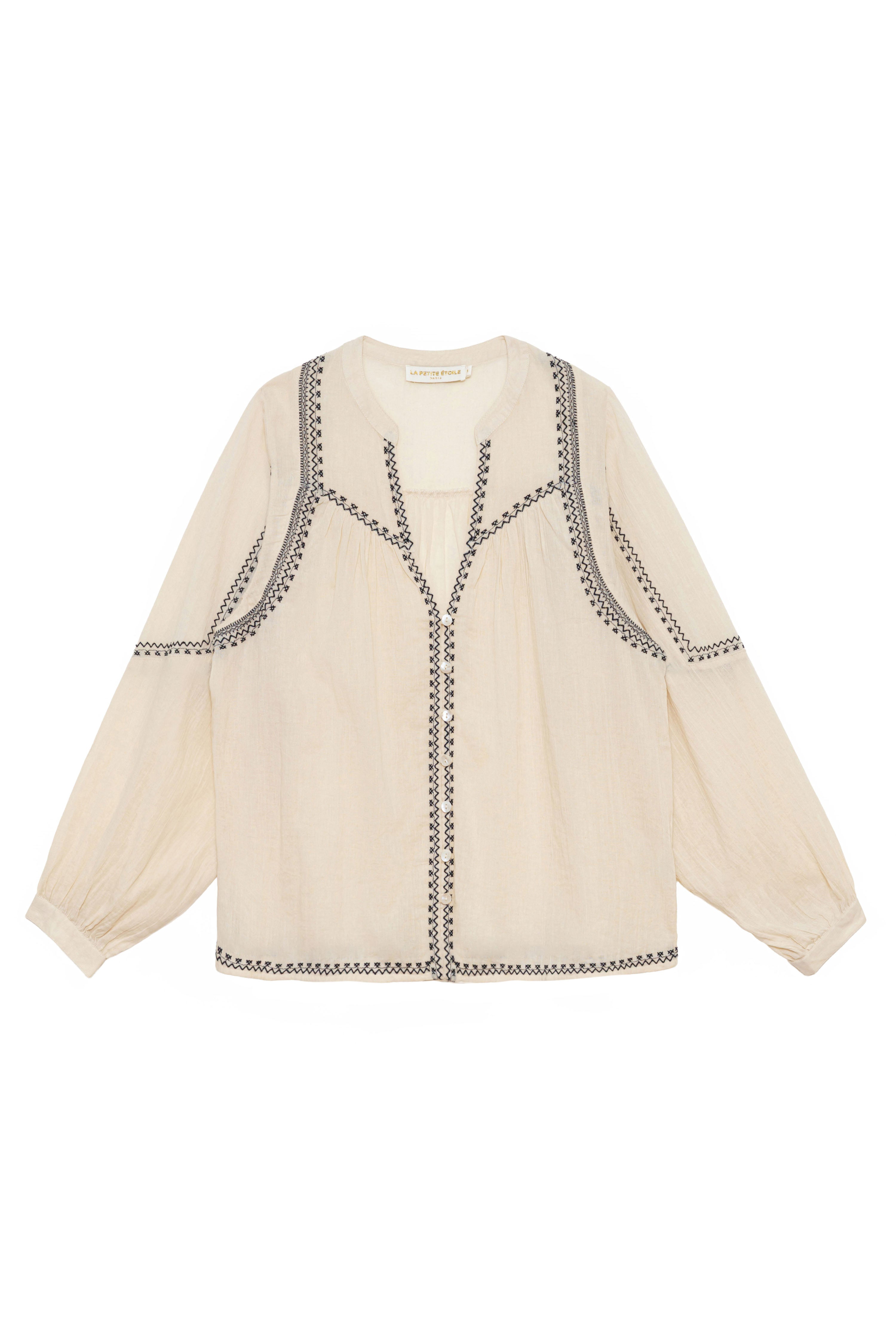 Blanka - Blouse droite à broderies