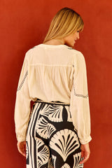 Blanka - Blouse droite à broderies