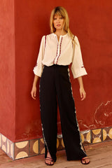 Braya - Blouse droite à broderies