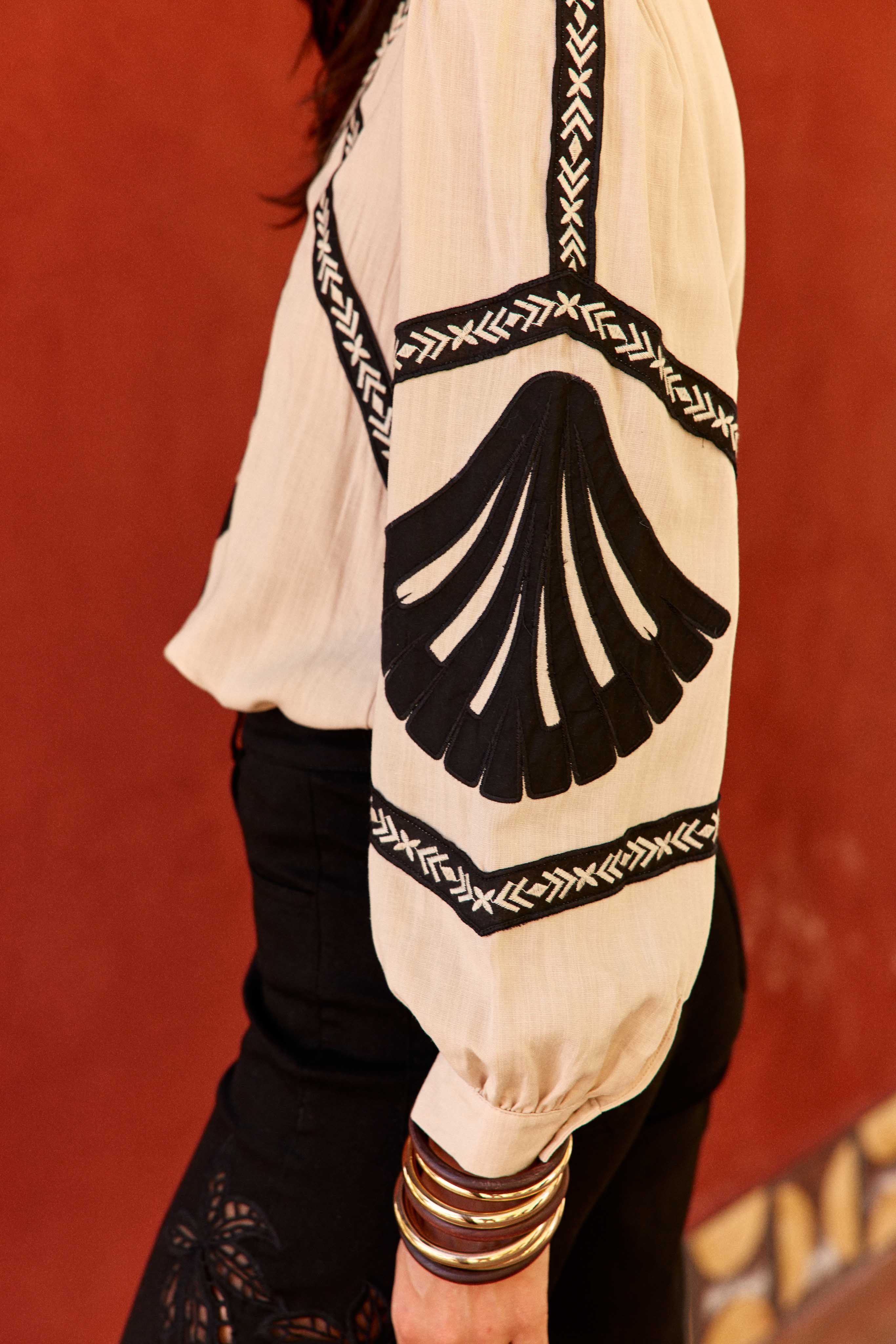 Brez - Blouse droite à broderies