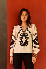 Brez - Blouse droite à broderies