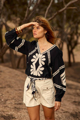 Brez - Blouse droite à broderies
