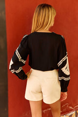Brez - Blouse droite à broderies