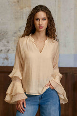 Brieta - Blouse à manches volantées