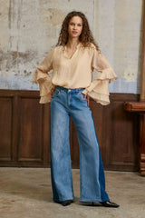 Brieta - Blouse à manches volantées