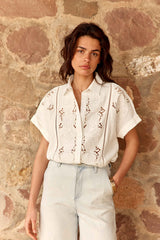 Cheryl - Chemisier à broderies ajourées