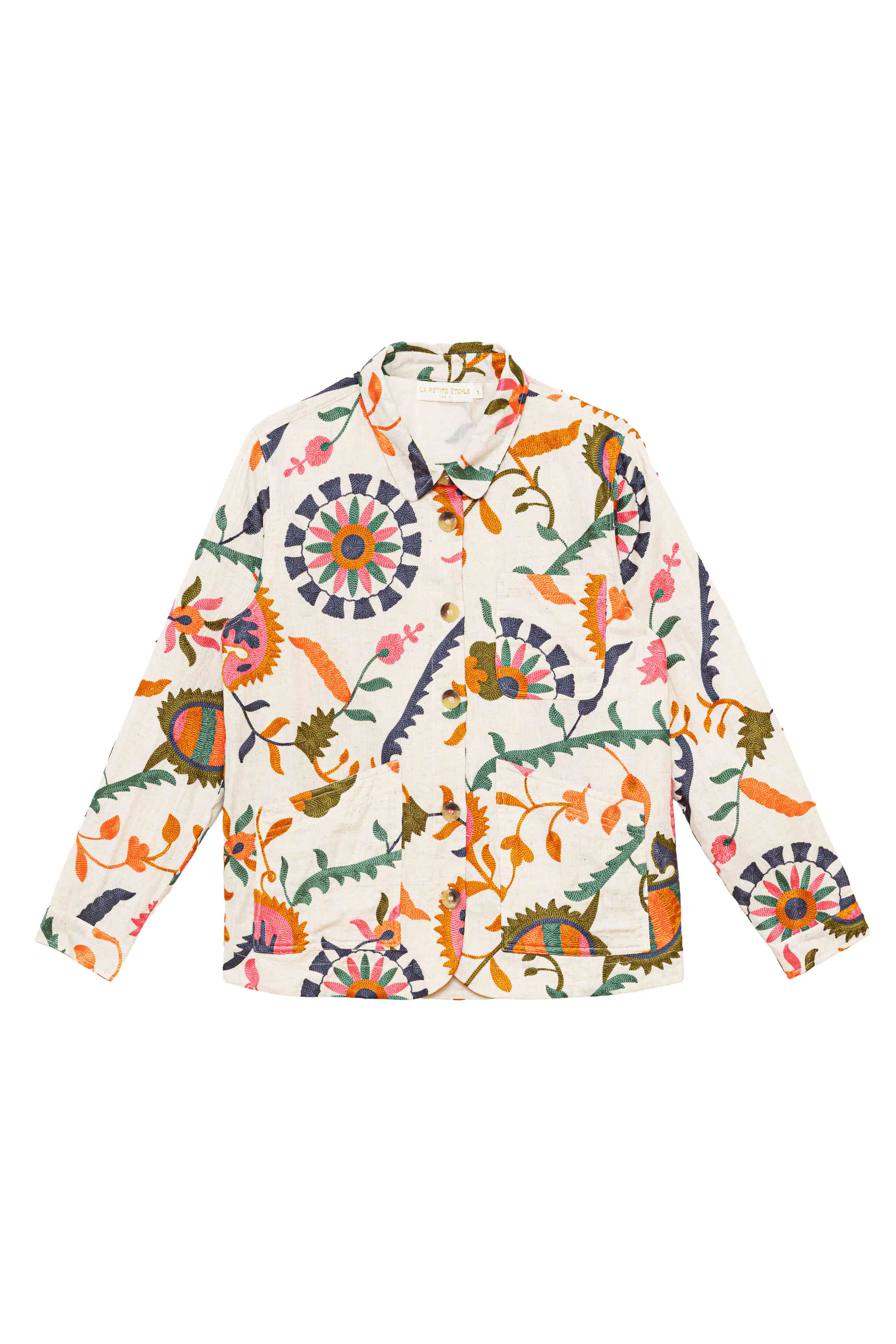 Faulino - Veste droite à broderies
