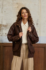 Floy - Veste en cuir oversize