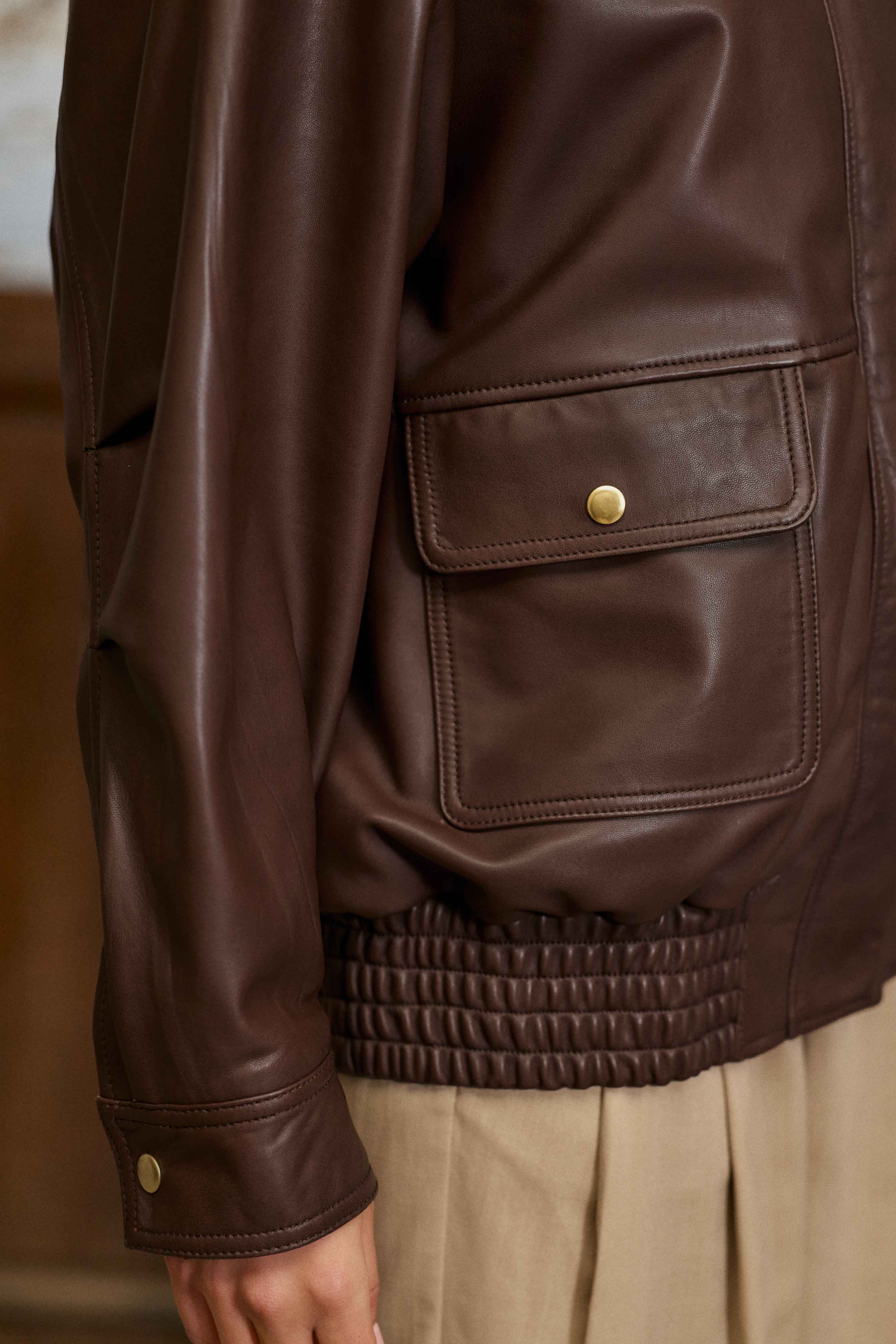 Floy - Veste en cuir oversize