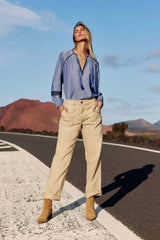 Pantalon droit beige clair - Marisol