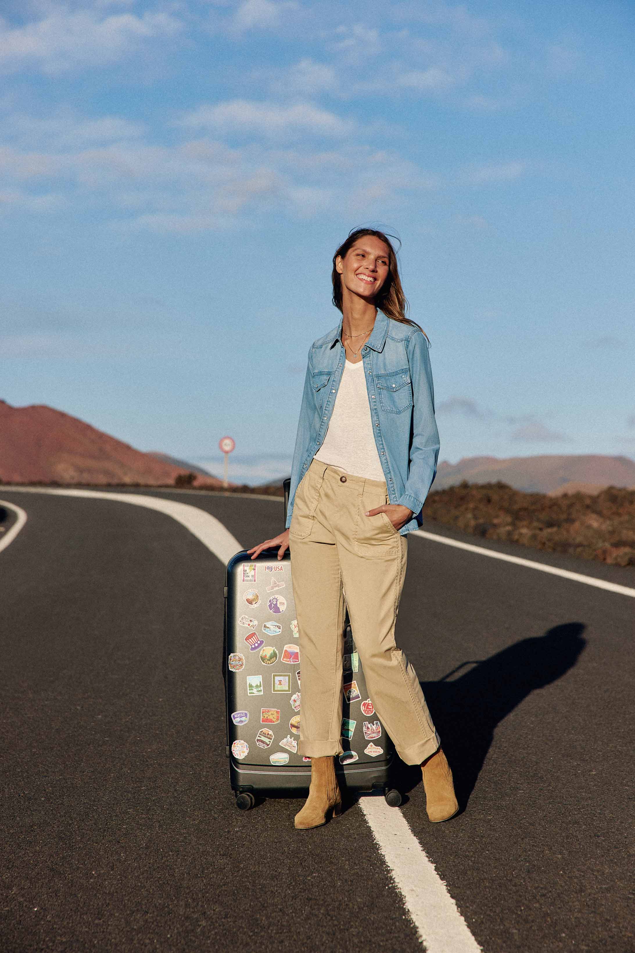 Pantalon droit beige clair - Marisol