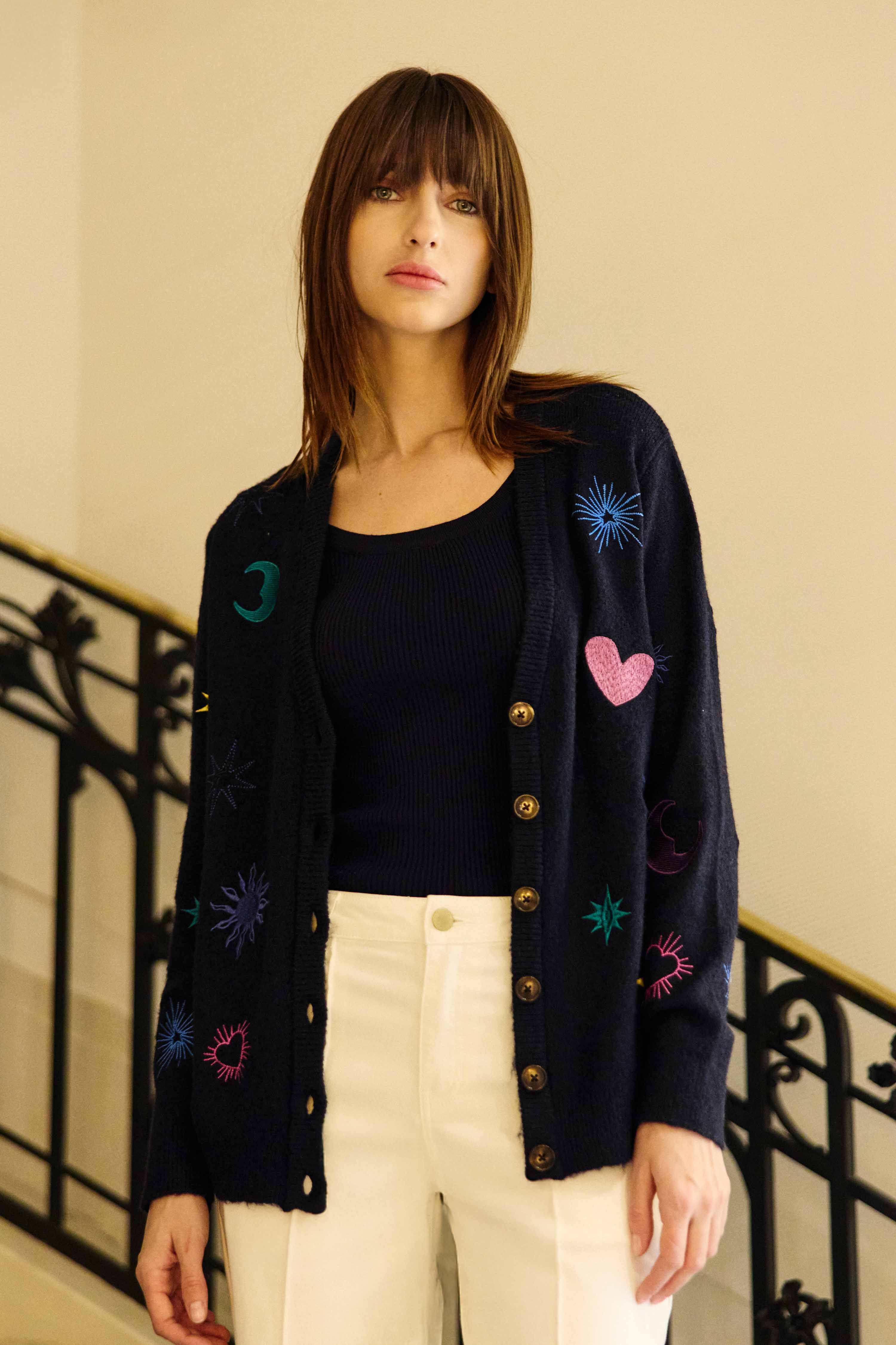Moka - Gilet brodé