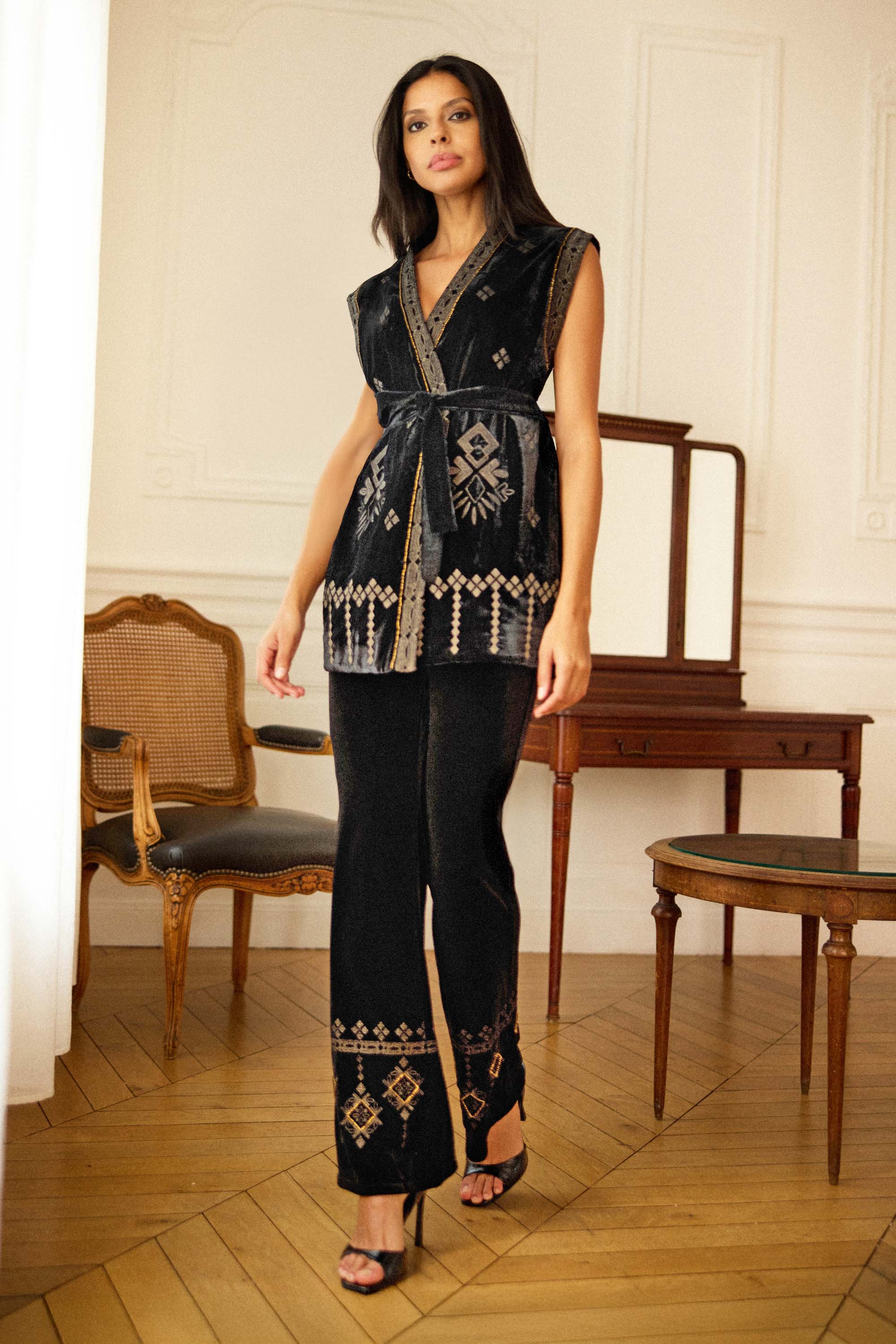 Palmera - Pantalon flare en velours