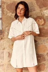 Reila - Robe chemise brodée