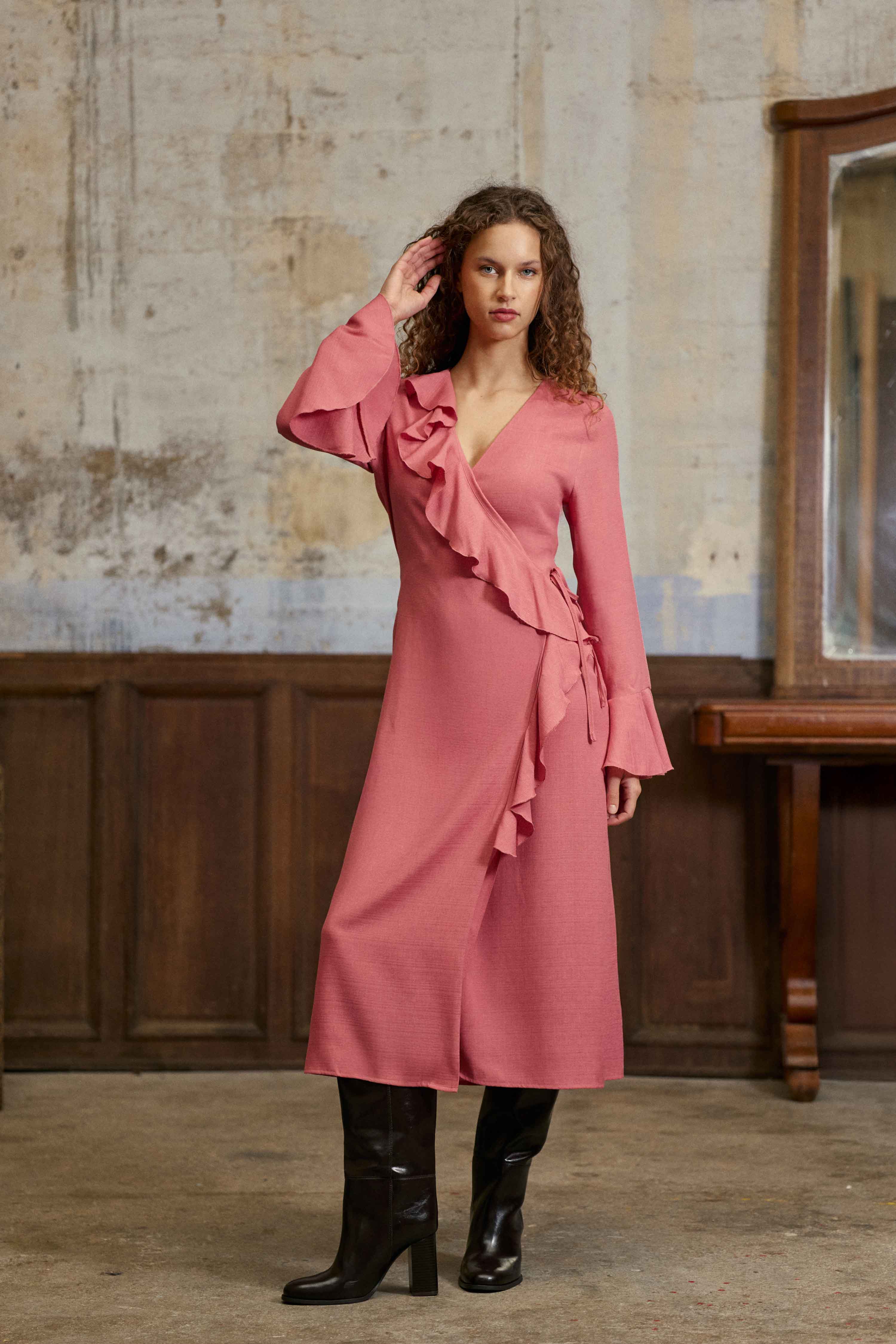 Rosae - Robe midi portefeuille