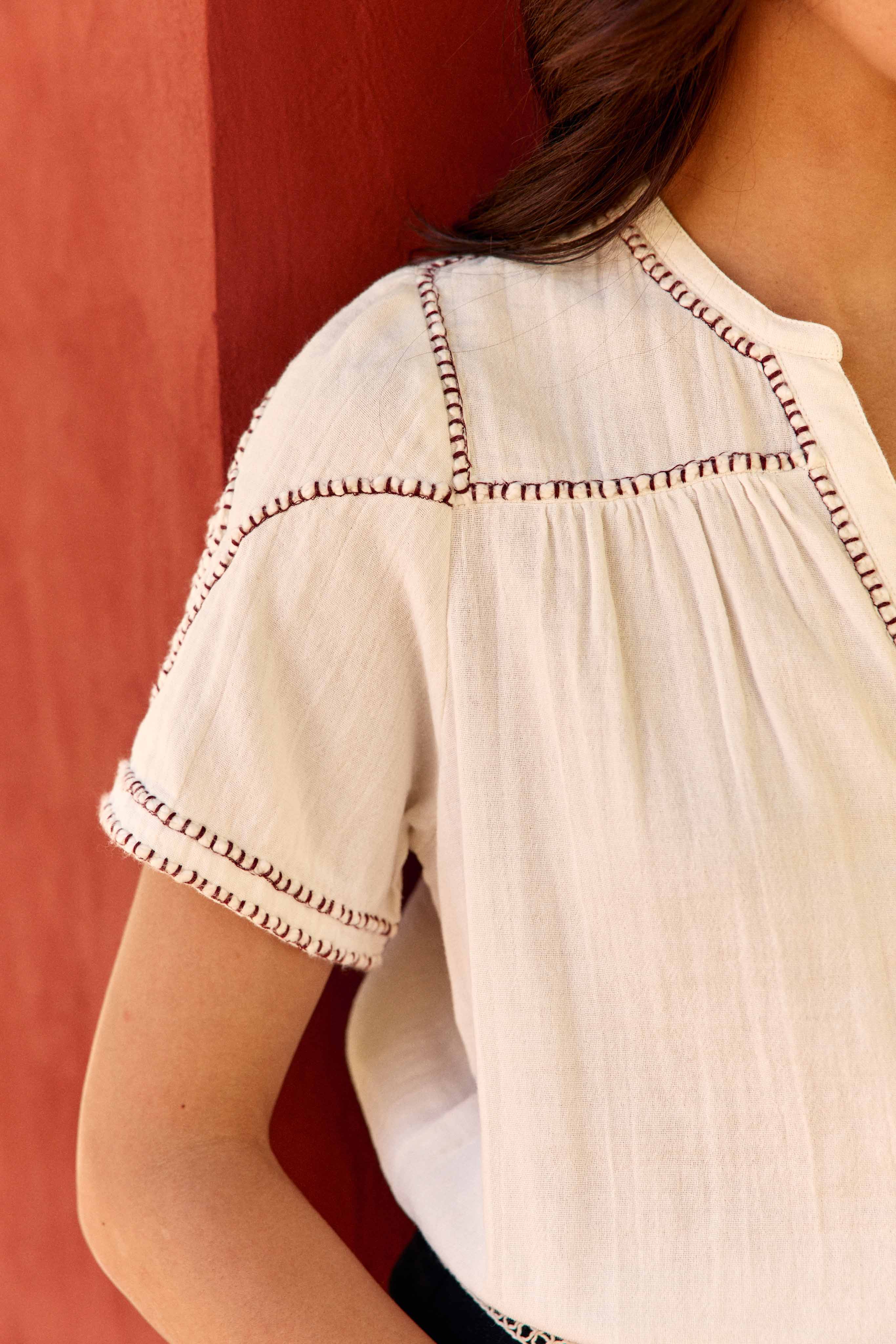 Toan - Blouse évasée à broderies