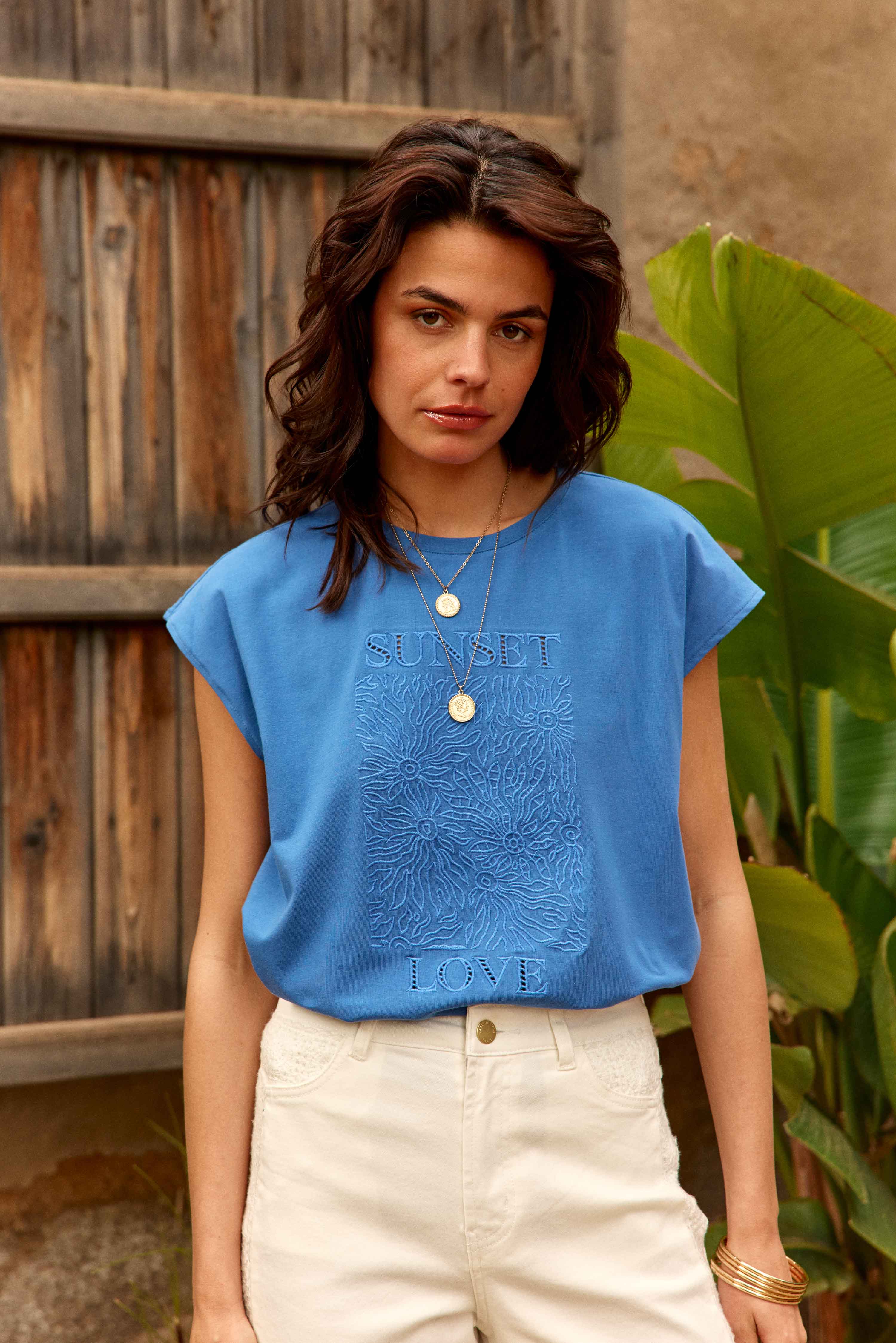 Tunset - T-shirt ample brodé
