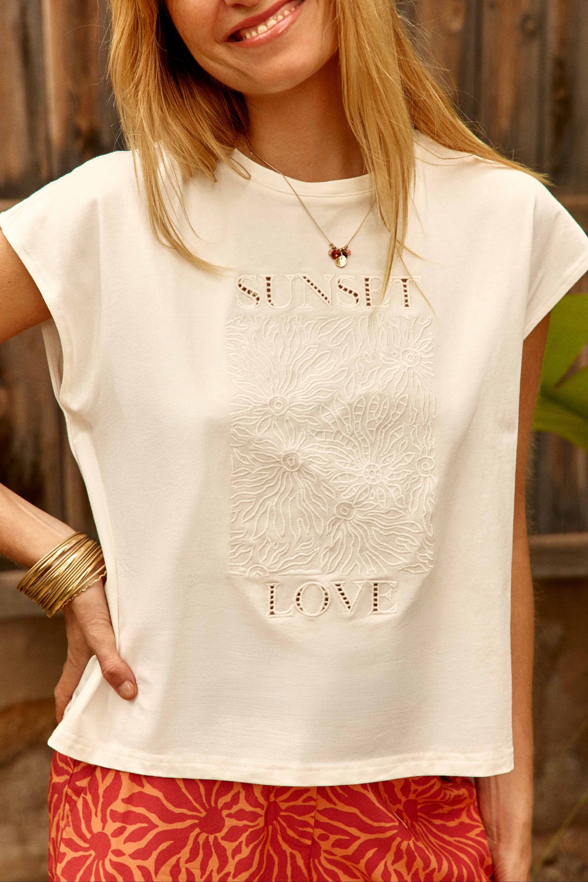 Tunset - T-shirt ample brodé