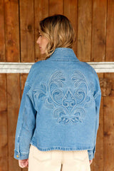 Velmo - Veste en jean brodée